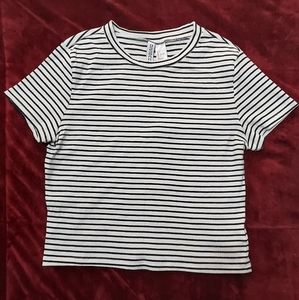 Striped crop top tee